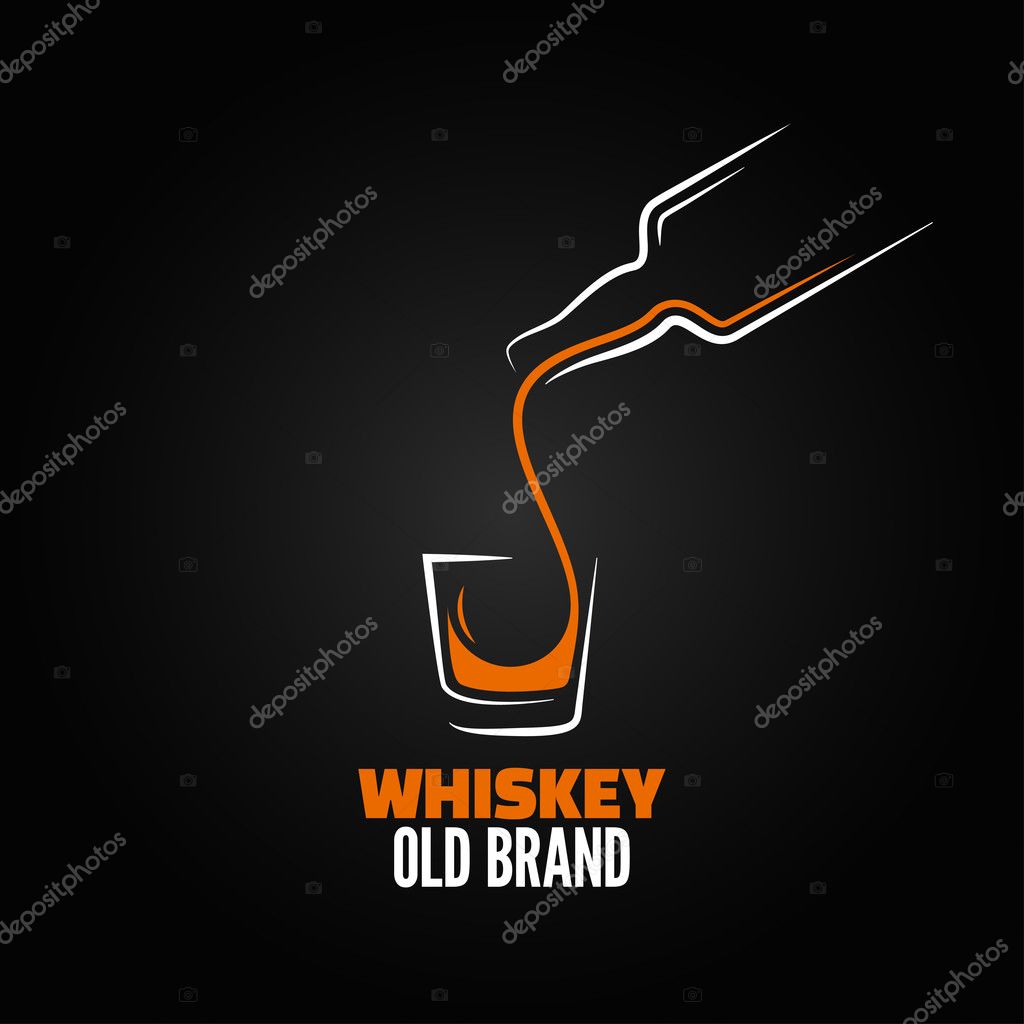 Whiskey glass bottle shot splash menu background