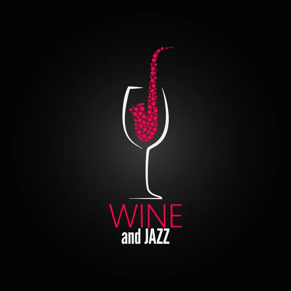 Vidro de vinho jazz design fundo conceito — Vetor de Stock