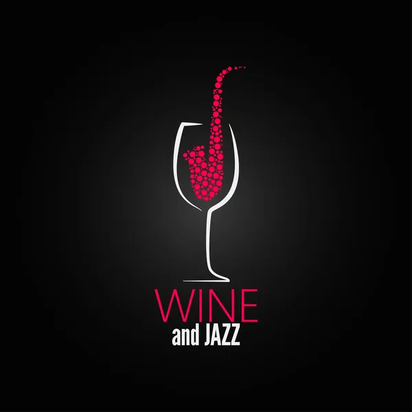 Glas vin jazz design koncept bakgrund — Stock vektor