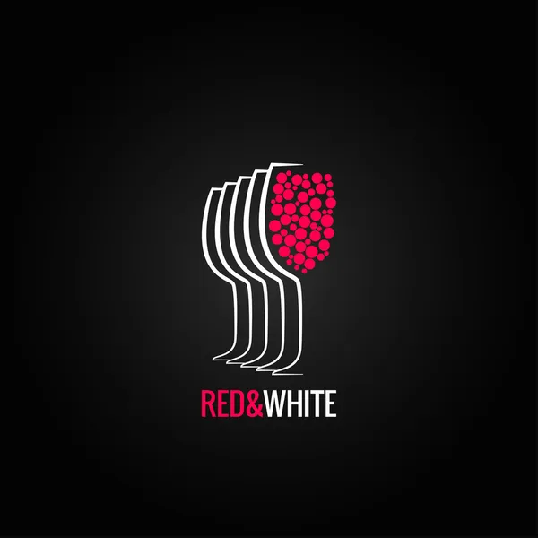 葡萄酒杯红色和白色卓然 — 图库矢量图片