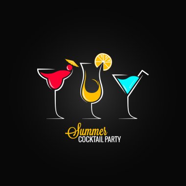 Cocktail summer party design menu background vector