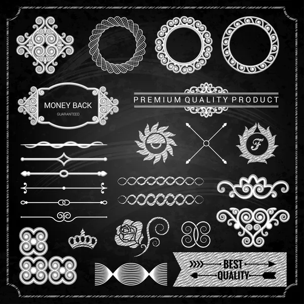 Elementos de diseño tiza textura — Archivo Imágenes Vectoriales