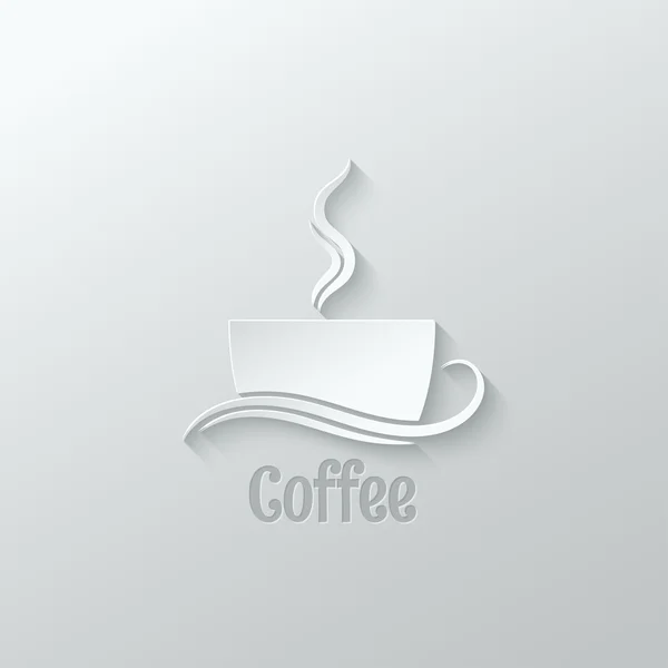 Kávé-kupa papír vágott tervezési háttér — Stock Vector