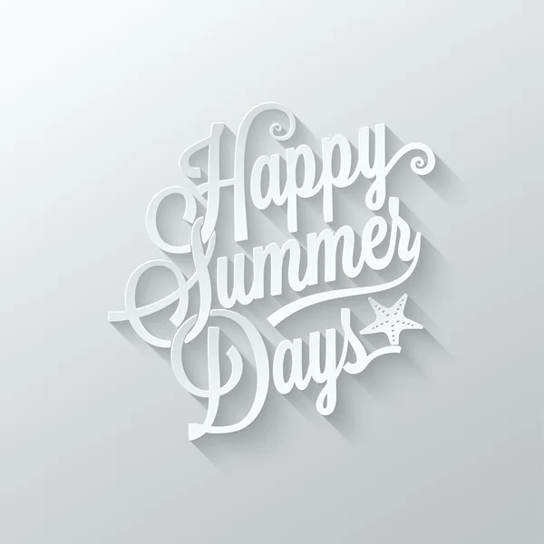 Summer paper cut lettering background — Stock Vector