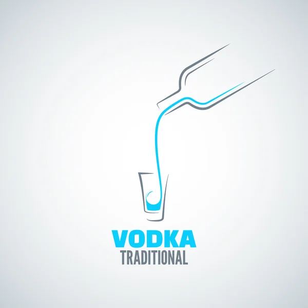 Vodka tiro fundo garrafa de vidro — Vetor de Stock