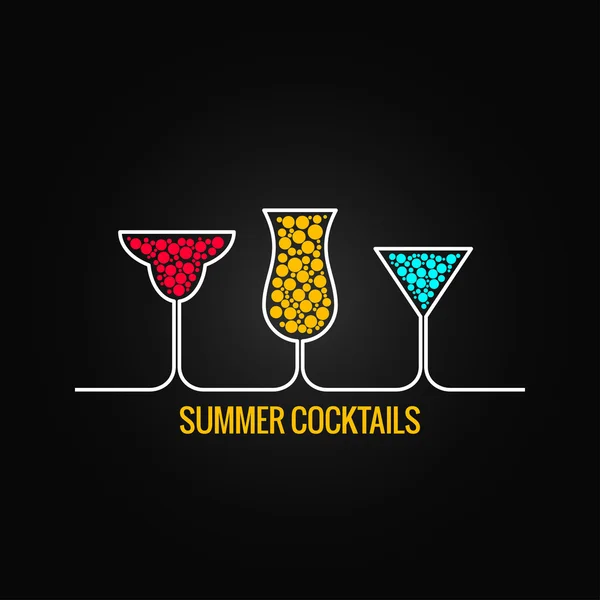 Summer cocktails menu background illustration — Stock Vector