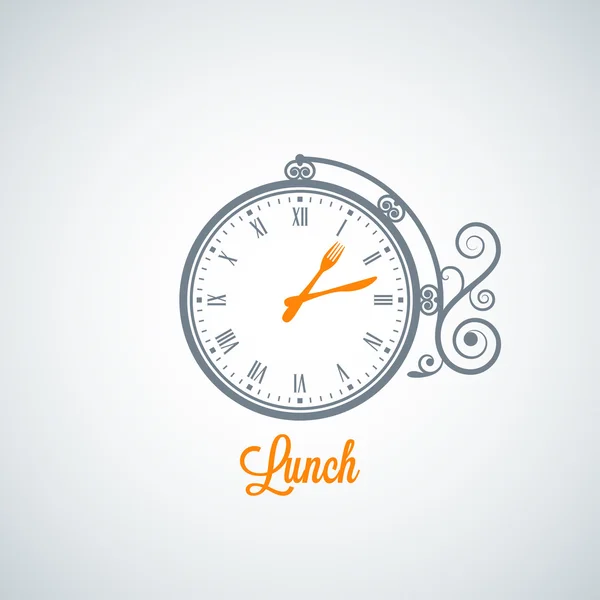 Almuerzo reloj concepto fondo — Vector de stock