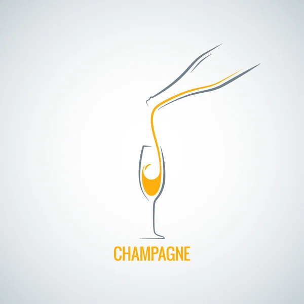 Champagne glass bottle background — Stock Vector