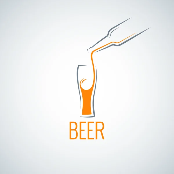 Bier glazen fles menuachtergrond — Stockvector
