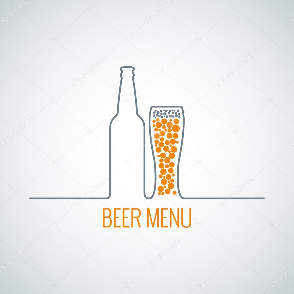 beer bottle glass menu background