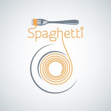 Spagetti makarna tabak çatal arka plan