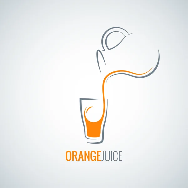 Orange juice glass bottle background — Stock Vector