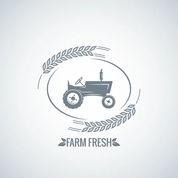 Granja fresco tractor diseño fondo — Archivo Imágenes Vectoriales