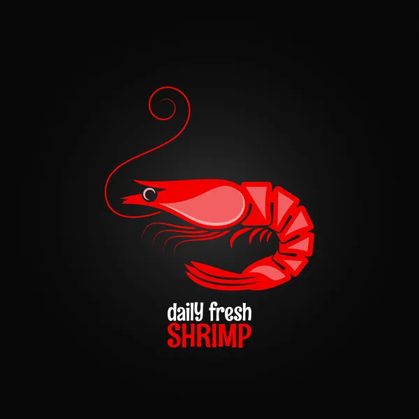 Crevettes fruits de mer menu fond design — Image vectorielle
