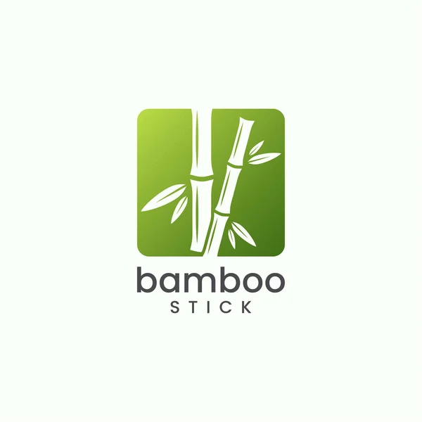 Bambusz bot logó fehér design háttér — Stock Vector