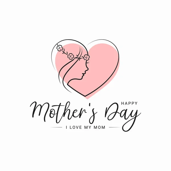 Tarjeta del día de las madres. Corazón concepto de las mujeres en blanco — Vector de stock