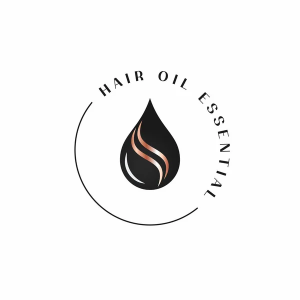 Hair Oil Essential Rounded Logo White Background Eps — Stock vektor