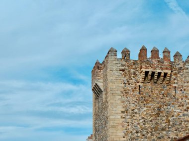 Şehir merkezindeki Caceres, Extremadura, İspanya 'dan kale tepesi..
