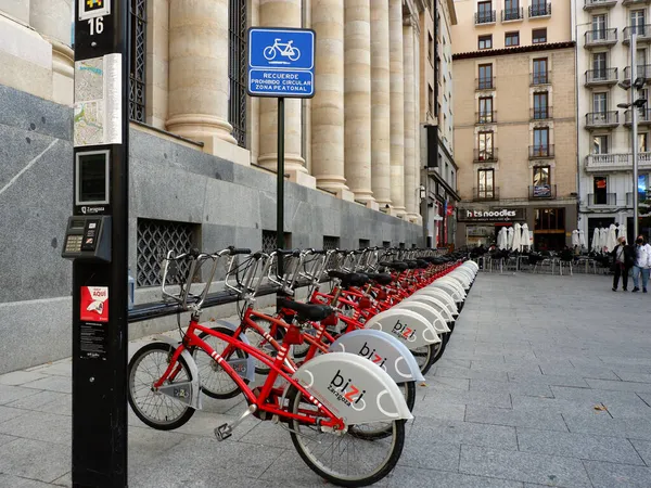 Zaragoza Spanien Oktober 2021 Voll Beladene Öffentliche Fahrradstation Organisiert Vom — Stockfoto