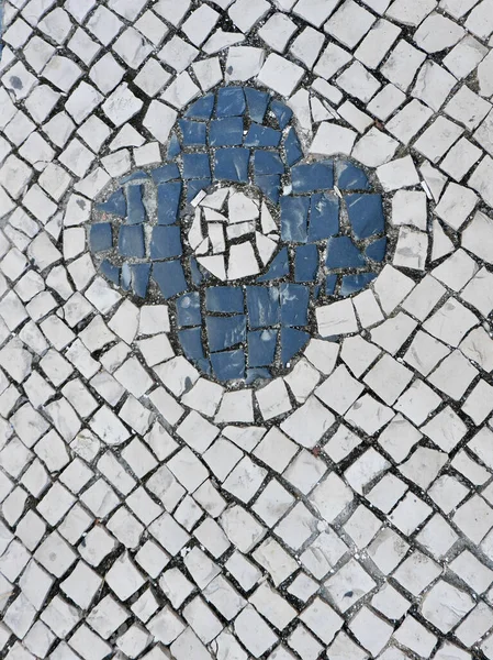 Einfacher Steinboden Mit Blühenden Motiven Elvas Portugal Europa Abstrakter Hintergrund — Stockfoto