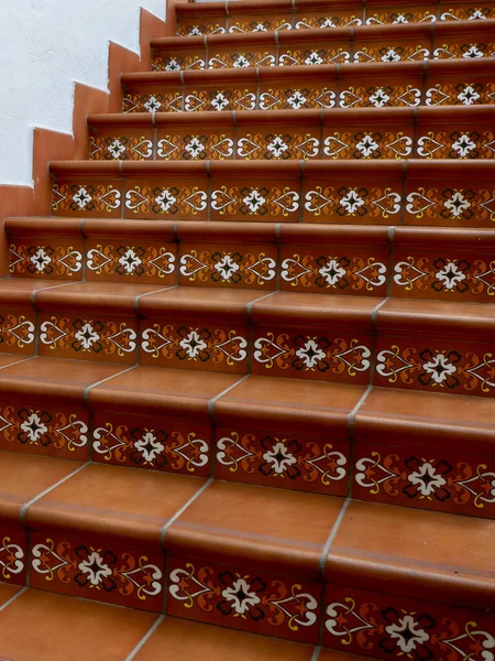 Tiled Authentic Stair Traditional Ornate Going Bielsa Town Huesca Spain — ストック写真