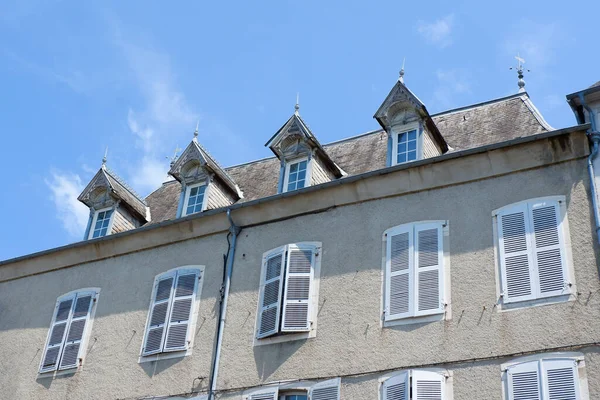 Einfache Rustikale Fassade Ländlichen Teil Frankreichs Vintage Graues Französisches Haus — Stockfoto