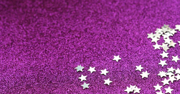 Étoiles et fond rose paillettes — Photo