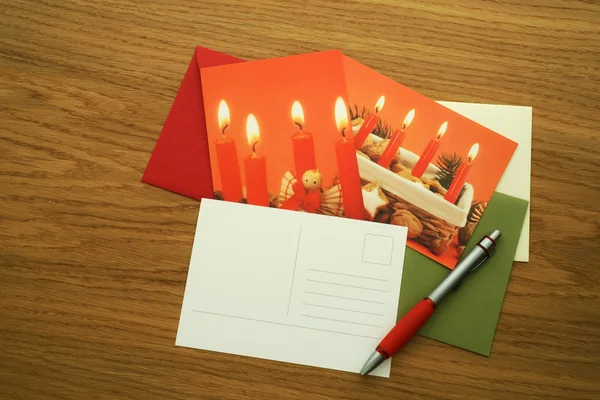 Writing Holiday cards, copy space — Stock Photo, Image