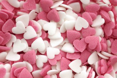 pembe ve beyaz şeker kalpler arka plan