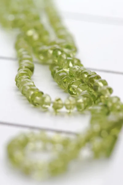 Green peridot necklace jewelry — Stock Photo, Image