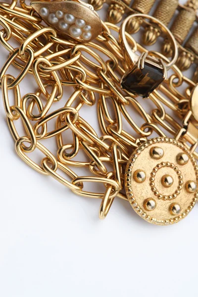 Mixed gold jewelry — Stock Photo, Image