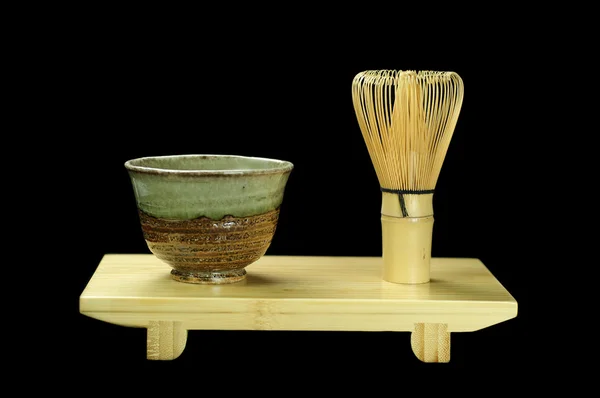 Matcha, prášku Zelený čaj, japonský čajový obřad obraz Stock Fotografie