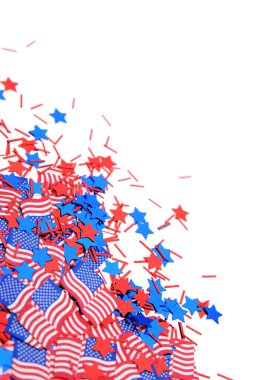 Amerikan bayrakları yıldız gibi arka plan süslemeleri