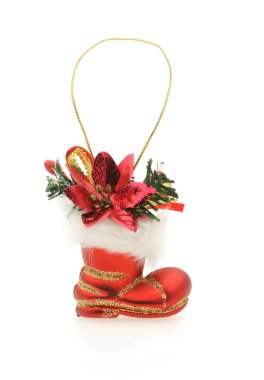 Beyaz arka plan üzerinde izole kırmızı Noel Baba'nın önyükleme