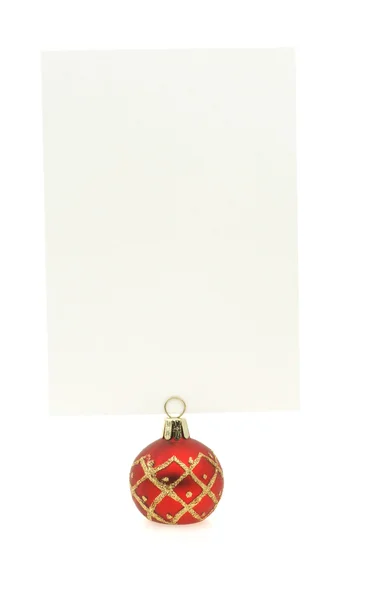 Palla decorazione albero di Natale isolato — Foto Stock