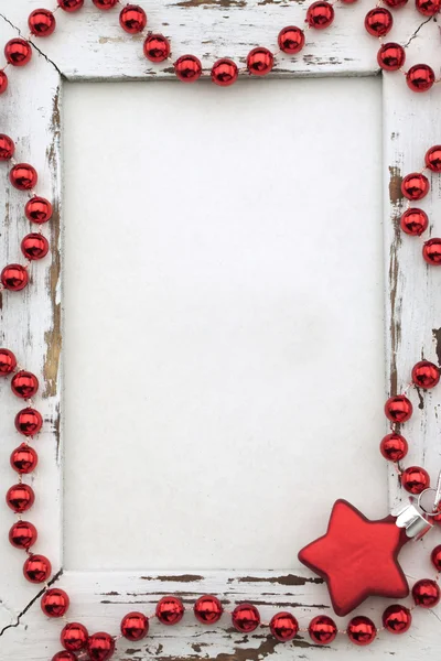 Old wood frame with copy space and holiday decoration — Stock Photo, Image