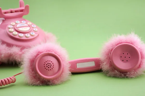 粉色复古电话 — 图库照片