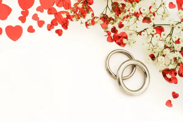 Invitación de boda con anillos — Foto de Stock