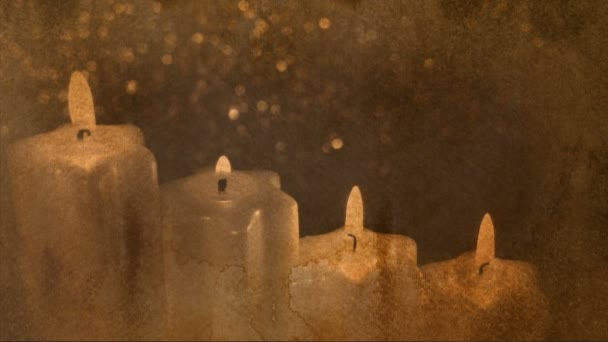 Holiday advent candles — Stock Video
