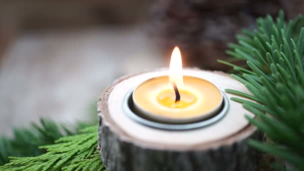 Beewax advent candle — Stock Video