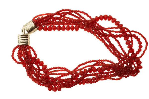 红色的珠子项链 — 图库照片