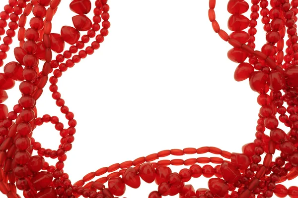 Collier perles rouges — Photo