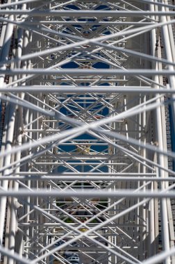 Beautiful image of structure from Ferris wheel itself.