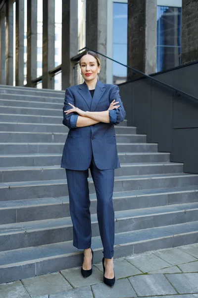 Beautiful Business Woman Background Modern Building — Stock Photo, Image