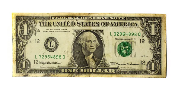 Beyaz arka plan üzerinde izole bir dolar