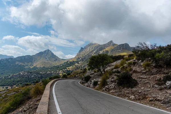 İsrail 'in kuzeyindeki Akdeniz' in dağlarındaki yol.