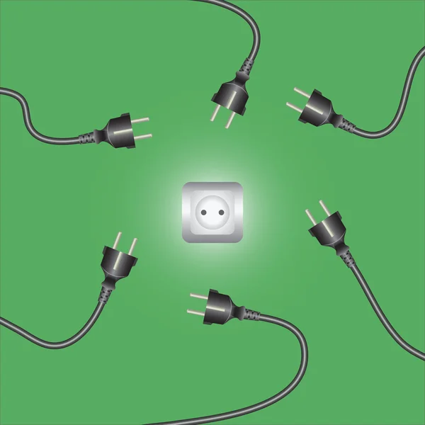 Cables y tomacorrientes — Archivo Imágenes Vectoriales