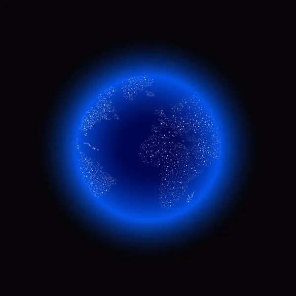 De planeet aarde 's nachts Vectorbeelden