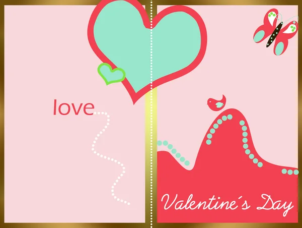 Valentines day card. gilt-edged — Stock Photo, Image