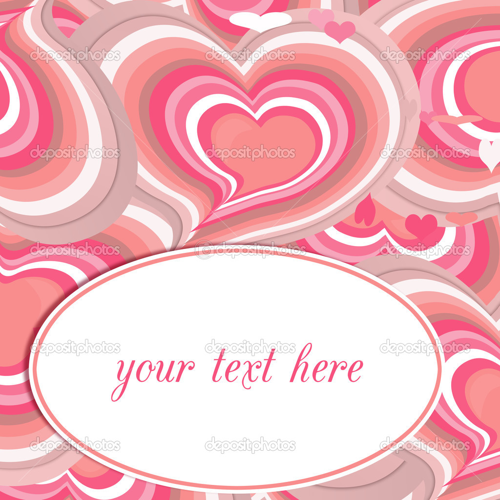 Pink hearts card, Valentine's day.
